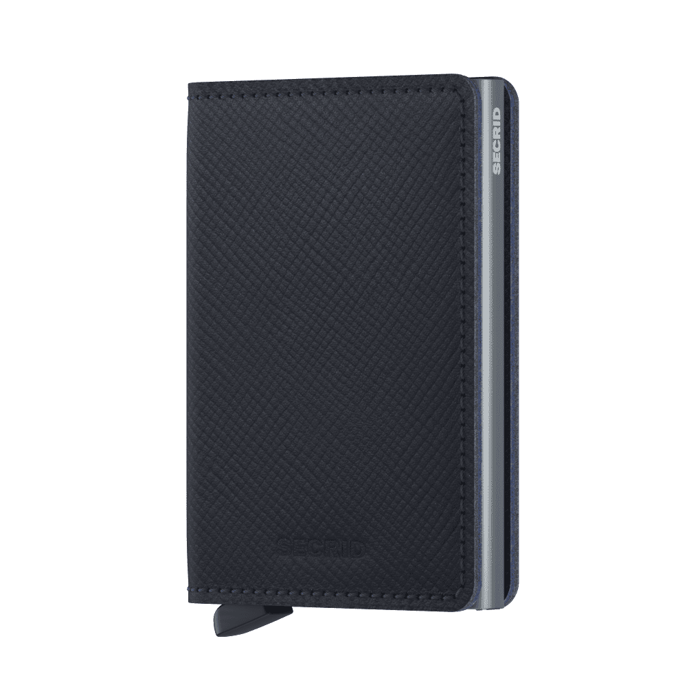 Slim Wallet Saffiano Navy