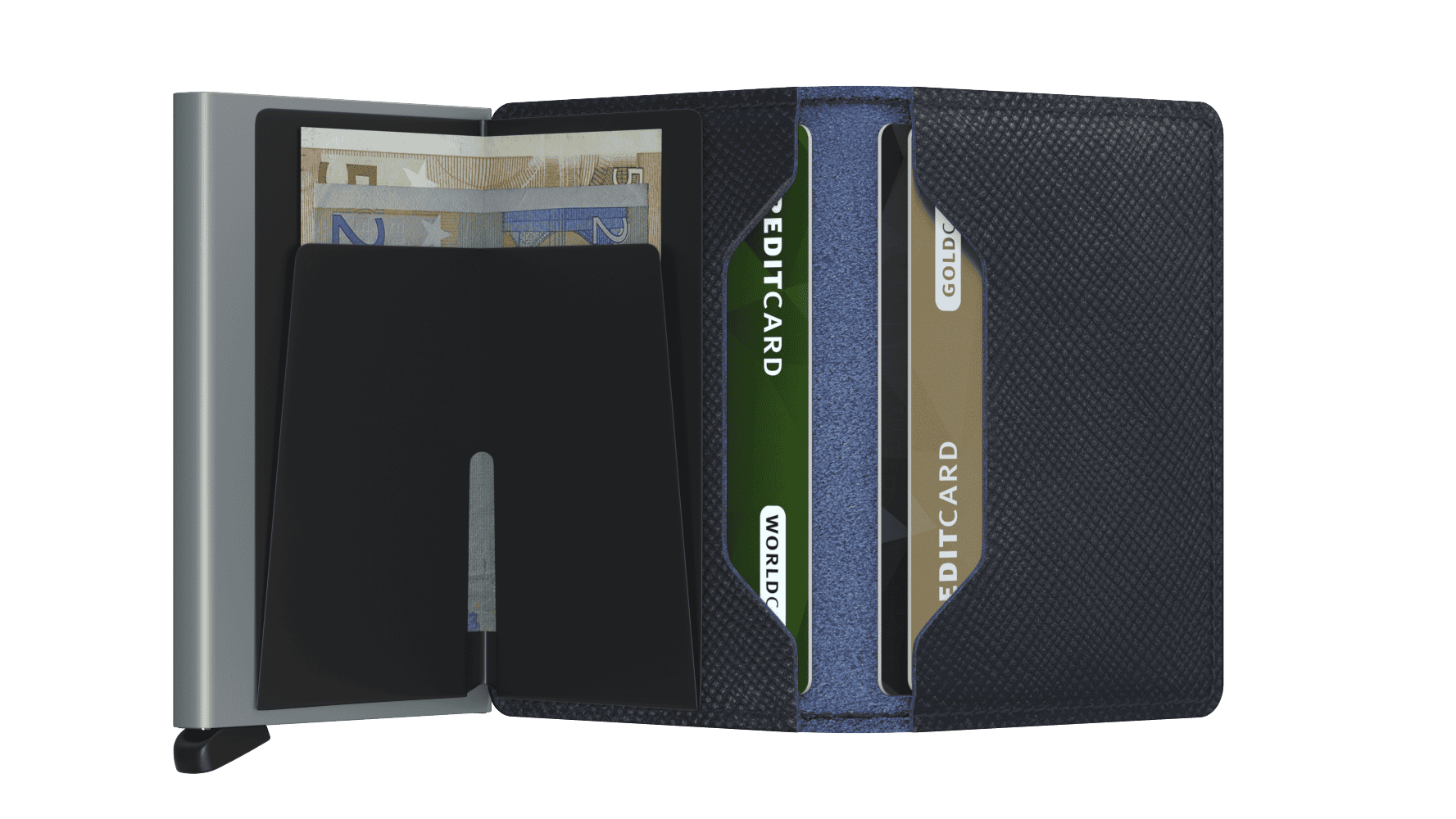 Slim Wallet Saffiano Navy - immagine 3