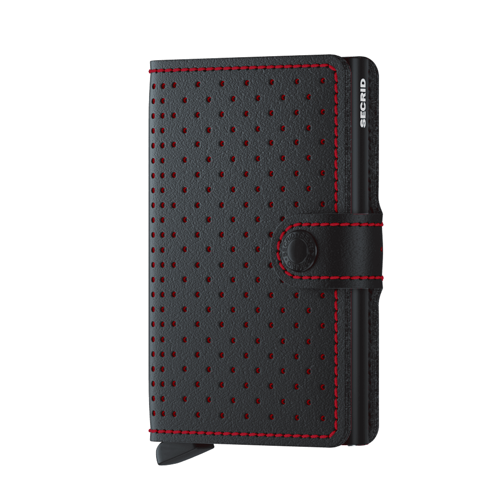 Mini Wallet Perforated Black Red